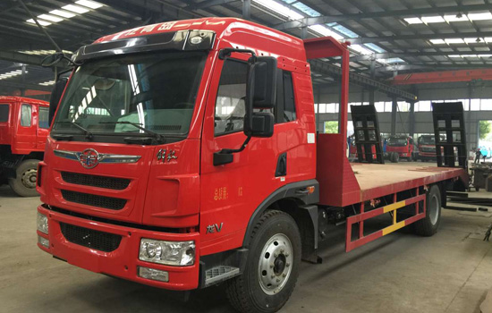 【國(guó)六】解放龍V單橋平板，150挖機(jī)平板